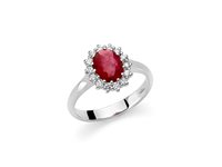 Anello Miluna Donna Gemme Preziose in Oro bianco Rubino LID3393